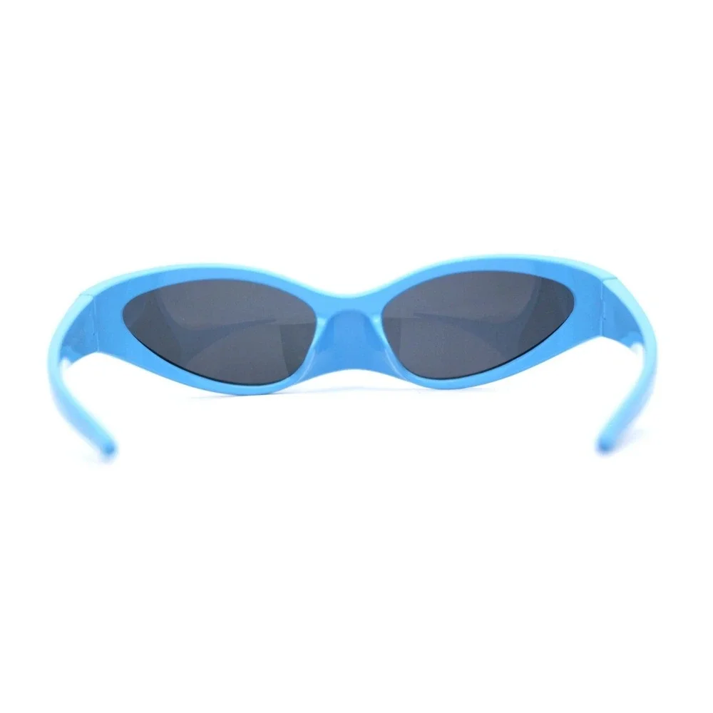 Blue Shield Sunglasses Futuristic Y2K Sport Shades Wrap Around Street Wear Trend